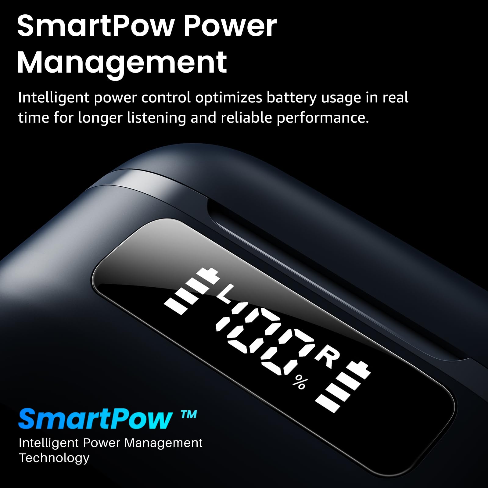 TOZO Hybrydowe bezprzewodowe słuchawki douszne z aktywną redukcją szumów, 6 mikrofonów ENC Clear Call, wodoodporność IPX8, słuchawki douszne Bluetooth 5.3, stereo, bas, 59 odtwarzania, z wyświetlaczem