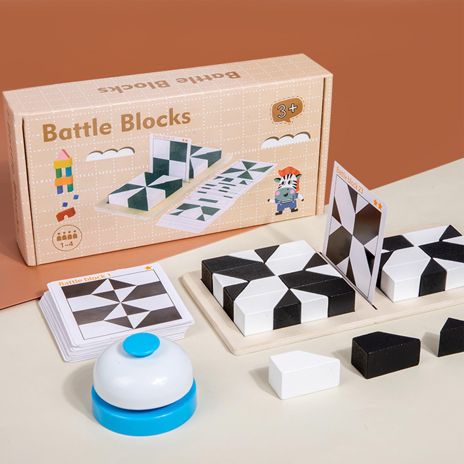 Puzzle en Bois à Blocs Cachés Jeu de Correspondance de Formes Géométriques pour Enfants