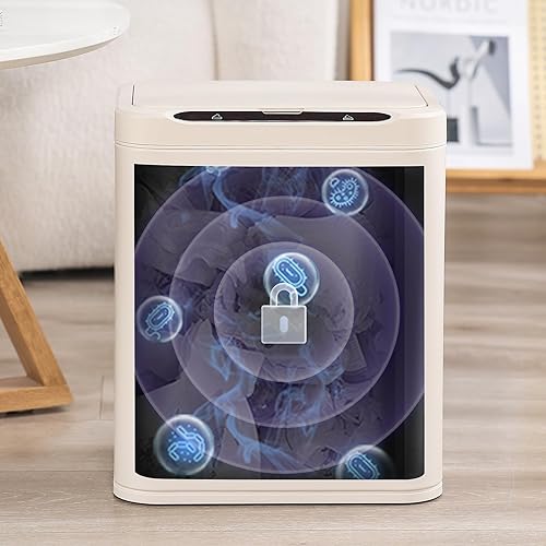 Miniatura 8 de ELPHECO Basurero de acero inoxidable para oficina, con sensor de movimiento, sin contacto, cubo de basura inteligente automático para cocina