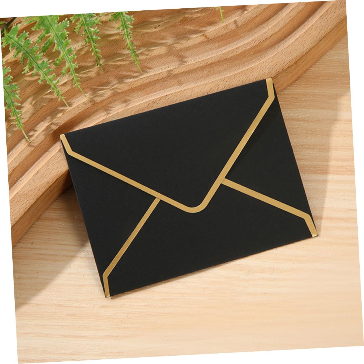 Angoily 50 Pezzi Buste Nere con Oro Carta Spessa per Biglietti Personalizzati Mailing e Partecipazioni Ufficio