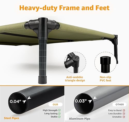 Miniatura 4 de Sytopia Cunas elevadas para perros al aire libre, tamaño mediano, color verde