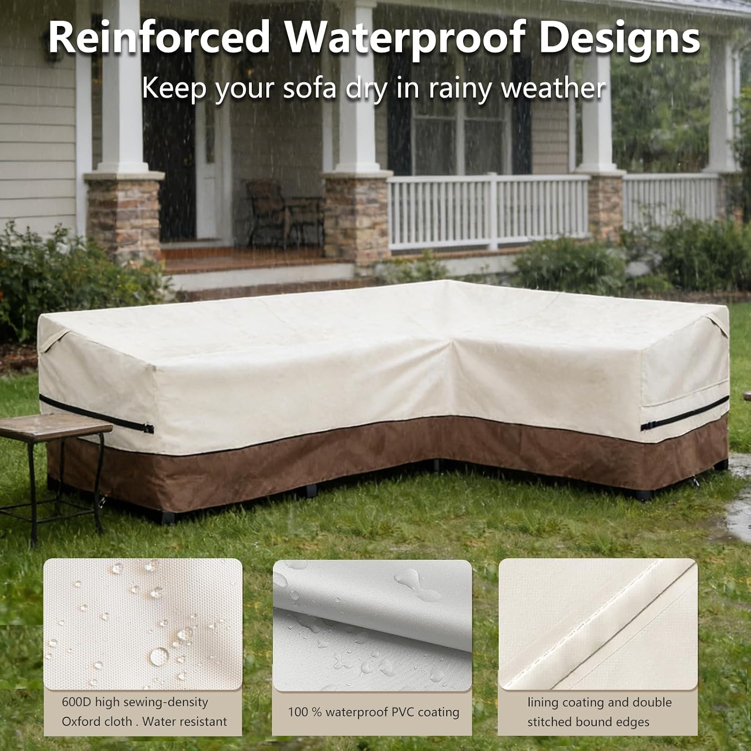 Outdoor Swivel Lounge Chair Cover 2 Pack and L-Shaped Patio Furniture Covers
