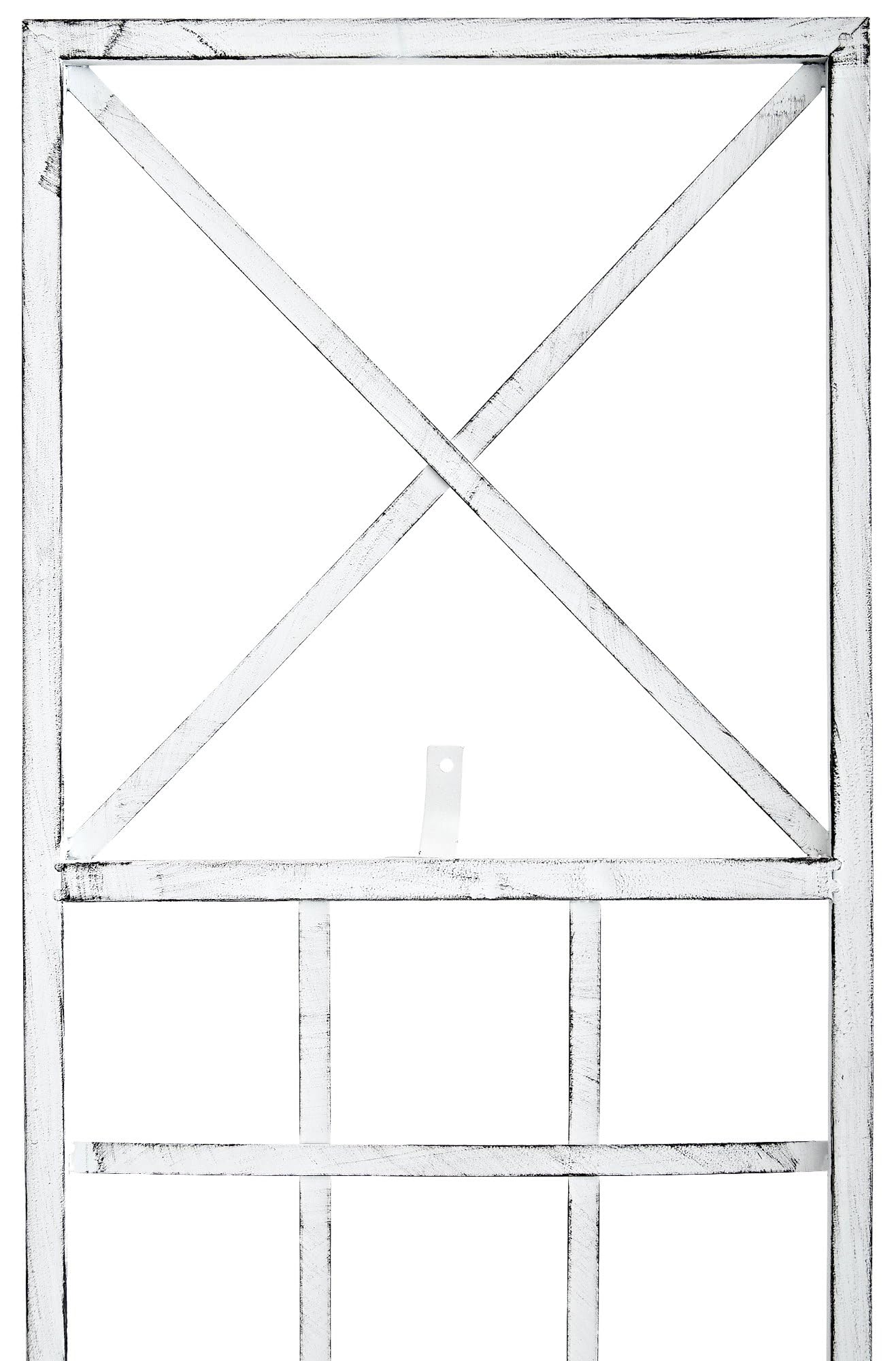 CLP Lot de 2 treillis Trigo Tuteur murale Clôture métal laqué blanc antique