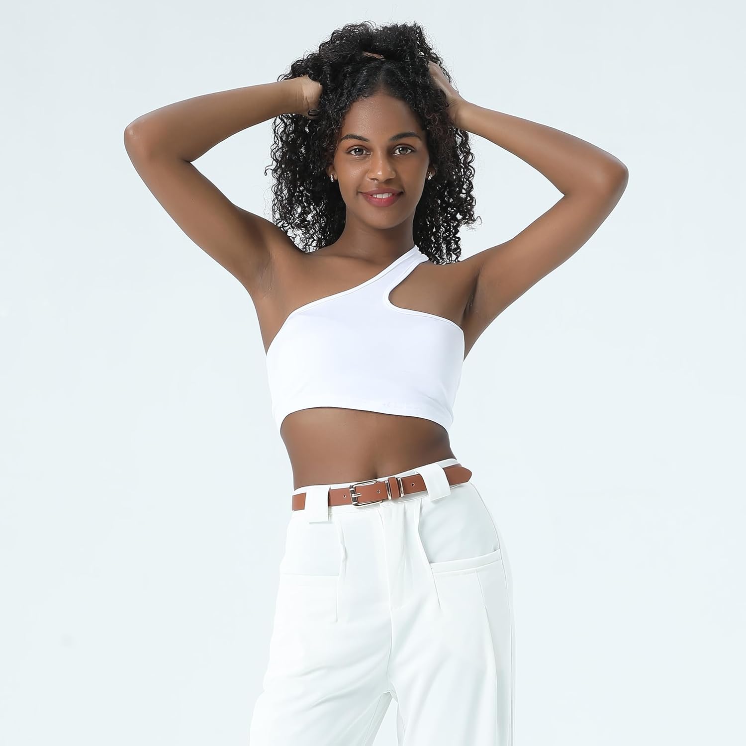 Earnda Women's Skinny Waist Belts for Jeans Dress, PU Leather Pin Buckle Thin Belt - Image 3