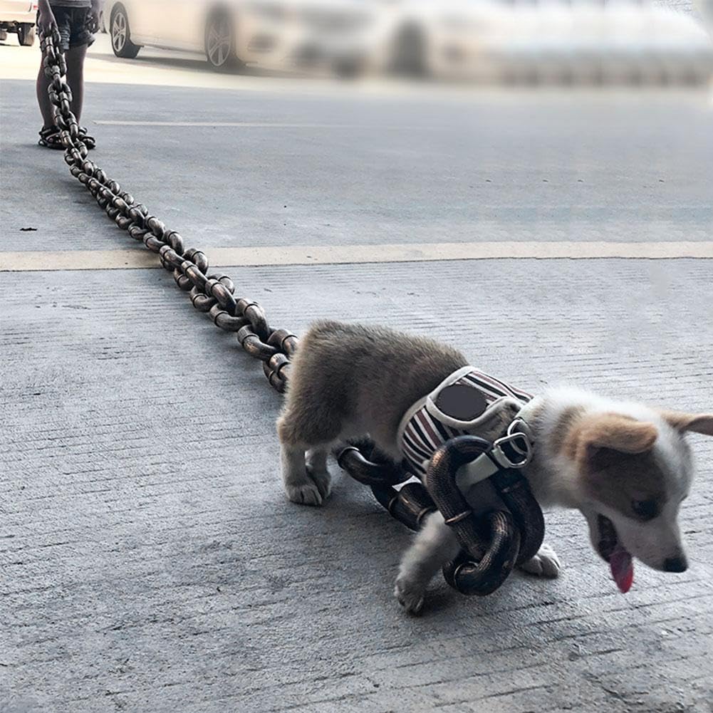 Falsa catena grande per cani, interessante catena realizzato in materiale plastico che imita la catena di ferro, solo per cani di piccola taglia, gatti e cuccioli, chihuahua, barboncino toy,