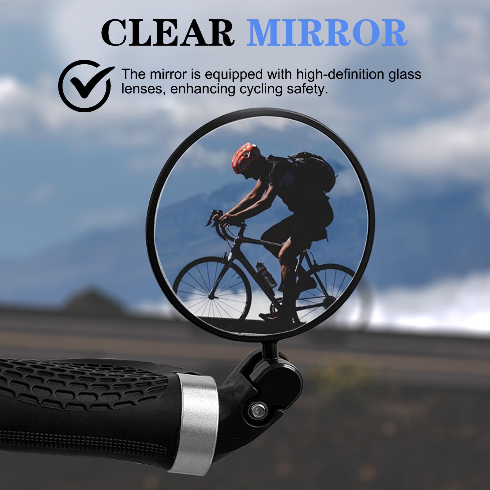 Lot 2 Rétroviseurs Vélo Universels Réglables 360° – Verre Convexe HD, Montage Guidon 12-22 Mm, ABS Antichoc