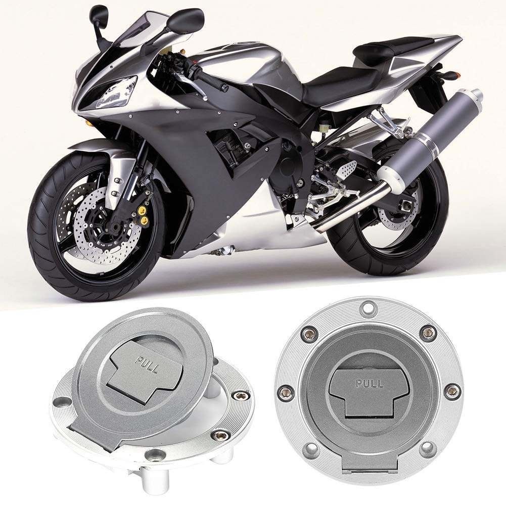 for 600 YZF 1999 Motorcycle Gas Cap Qiilu Motorcycle Lock Set, Ignition Switch Fuel Gas Cap Seat Lock Key Set Fit for YZF R6/ YZF R1/ FZ6/ FZ09/ FZ6R