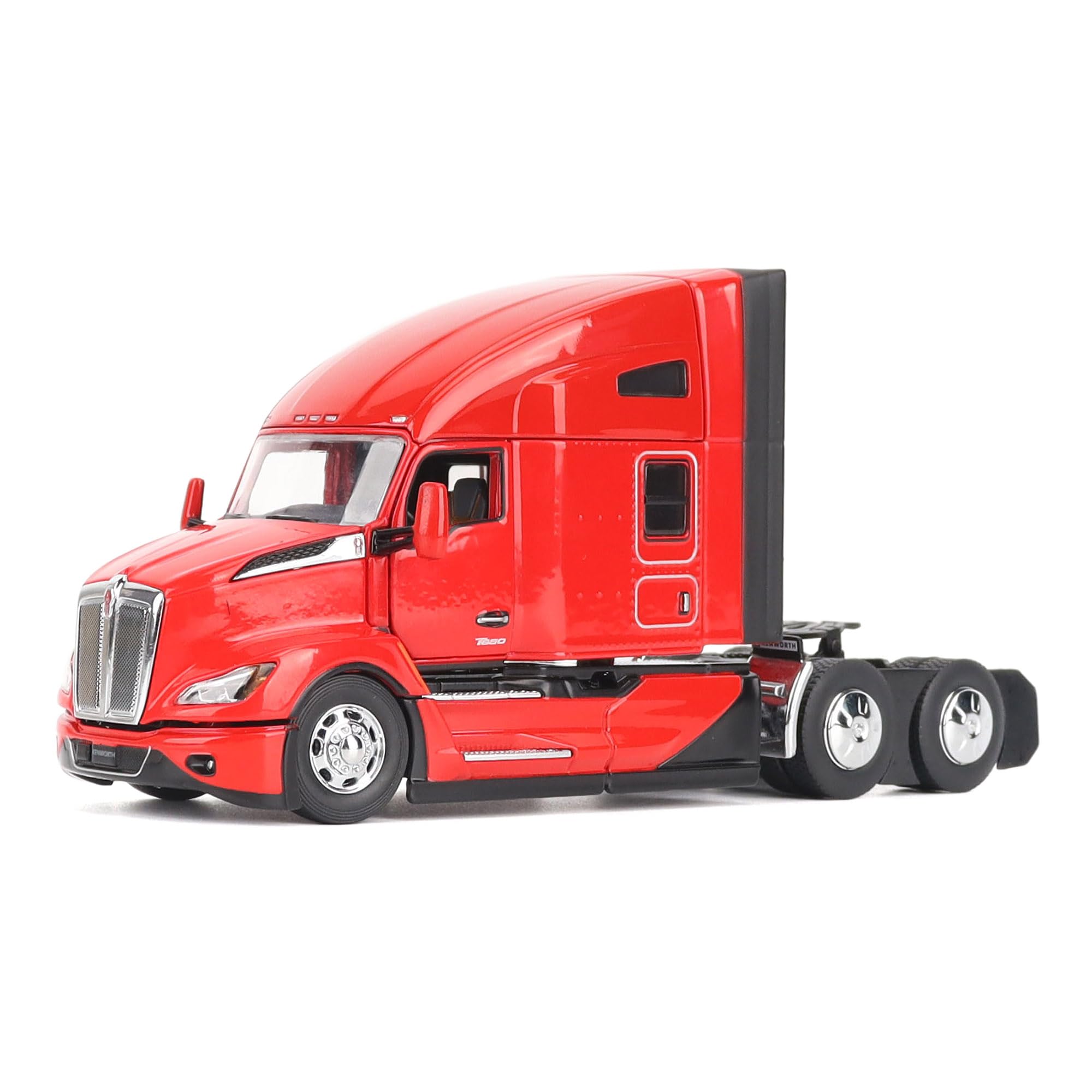 1:50 Scale Kenworth T680 76in High Roof Sleeper Cab Tandem Tractor (Viper Red Version) - Transport Series | 1:50 Scale Diecast Collectible Model 71132