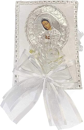 Miniatura 3 de SWEA Pea & Lilli - Juego de velas de bautismo de Virgen María blanca para bautizos con concha y recuerdos