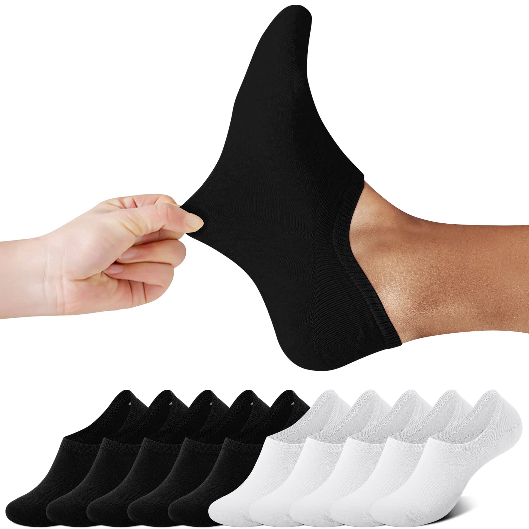 FALARY Sneaker Socken Damen & Herren 10 Paar Füßlinge Sneakersocken Unsichtbare Füsslinge Footies Gr. 35-50