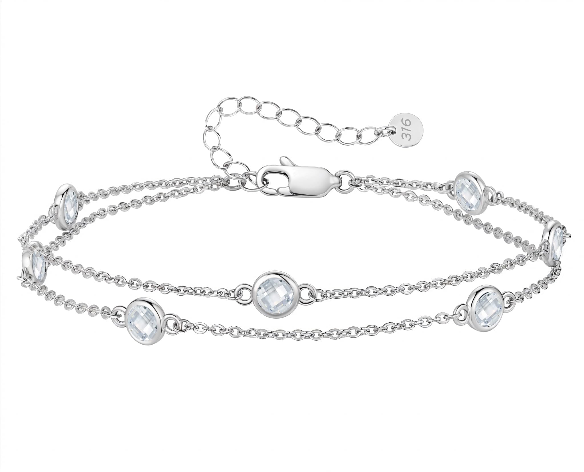 LOUISA SECRET Pferdeaugen Armband Damen 925 Sterling Silber Zirkonia Gold Armbänder Verstellbar Valentinstag Muttertag Geburtstags Weihnachten Geschenk für Sie Frauen Freundin mama