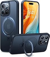 Vista 1 de TORRAS Magnetic Ostand for iPhone 15 Pro Max Case, Military Grade Drop Tested, Compatible with MagSafe, Built in Kickstand, Translucent Slim Back