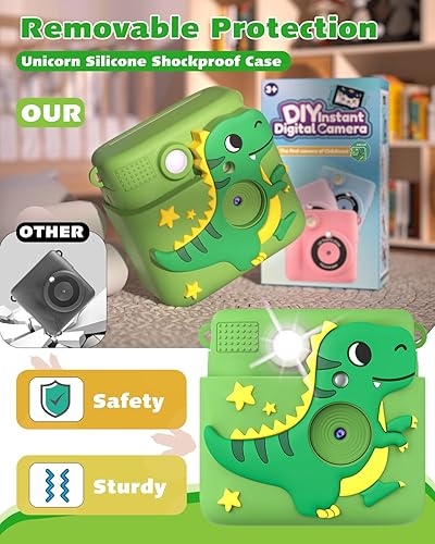 Miniatura 5 de Cámara instantánea para niños, grabación de video HD 1080P, juguetes de dinosaurio para niños de 8 a 10 años, regalos de cumpleaños de Navidad para