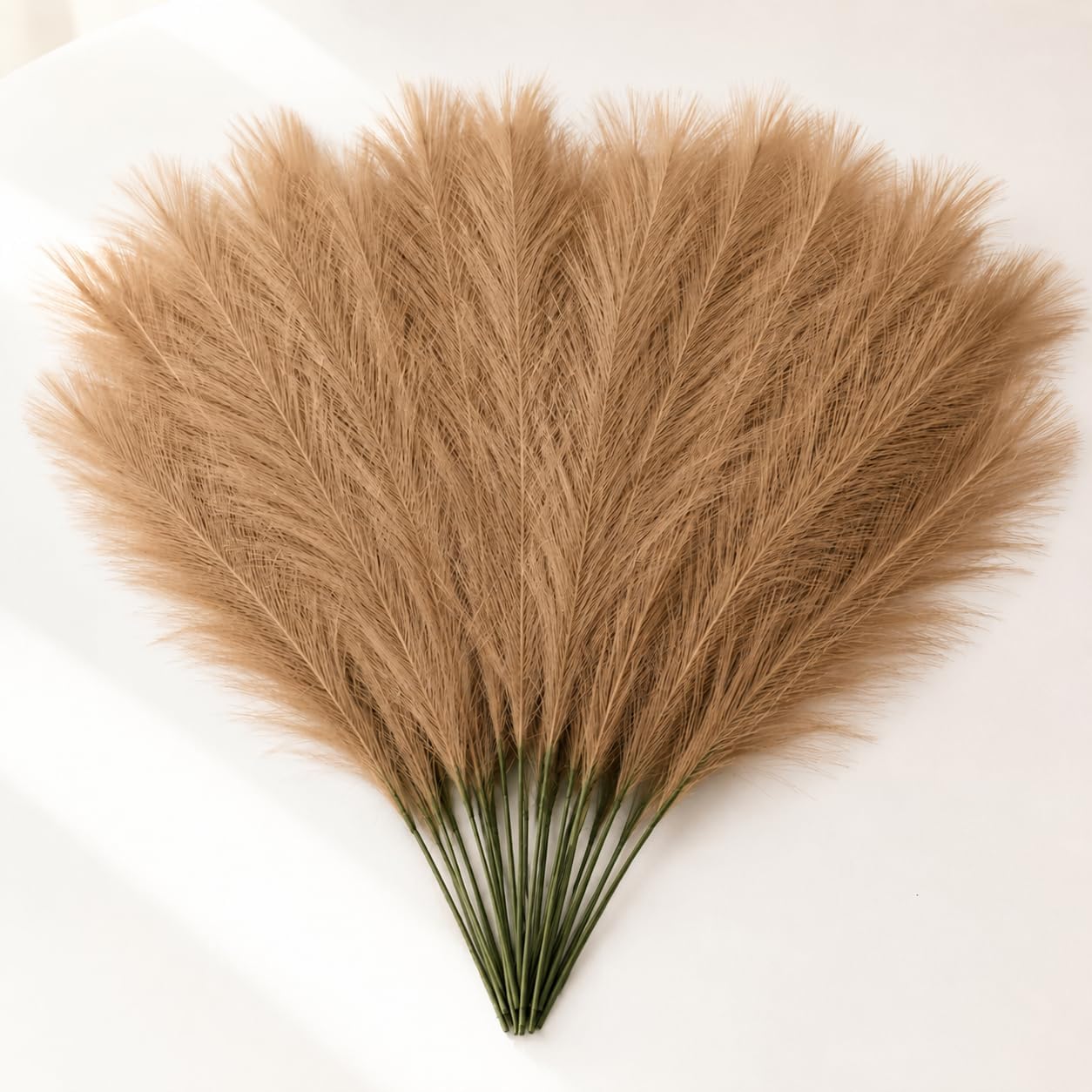 SATYAM KRAFT 3 Pcs Artificial Flowers Faux Pampas Grass Small Fluffy Fake Flower Plant for Home Decor, Office, Bedroom, Living Room, Table Decoration, Items Corner, Dried Plants (Without Vase Pot)-image-21