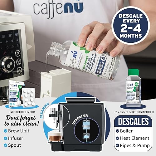 Miniatura 6 de Solución de descalcificación compatible con Delonghi. 2 botellas de solución descalcificadora. El kit de descalcificación elimina la cal para un