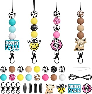 MUBYOK F01 Western Car Freshie Hangers Making Kit DIY Silicone Beads Hanging Charms Accessories Supplies