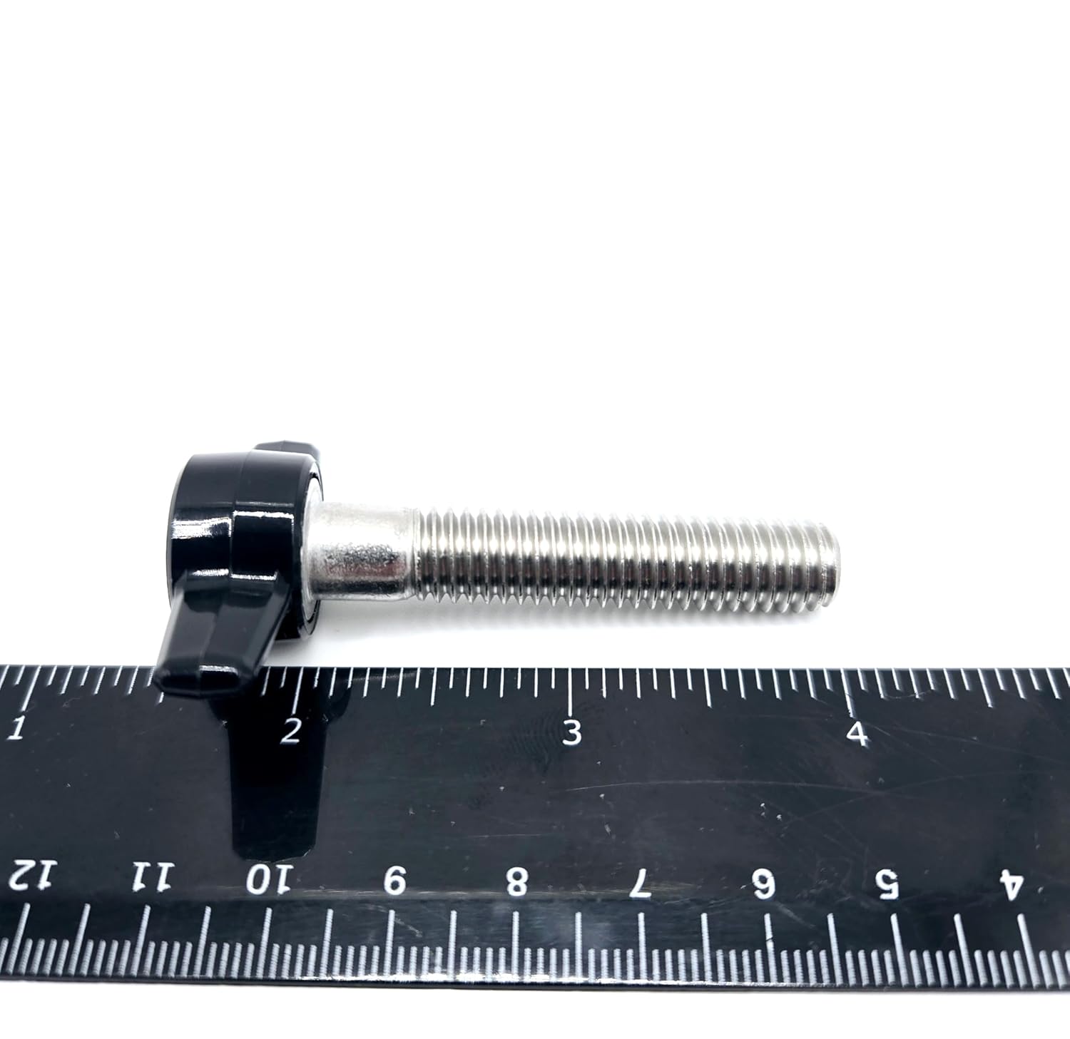 3/8"-16 Thumb Screw T-Bolts with Black Plastic Tee Wing Clamping Knob 304 Stainless Steel Standard Coarse Thread Rust-Proof for Indoor/Outdoor Use (Size: 2", 4 Pack)