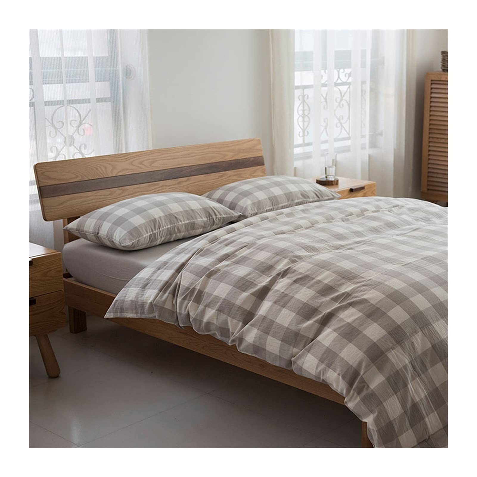 Housse de couette 220x240 avec drap housse 180x200 et taies d'oreiller en coton