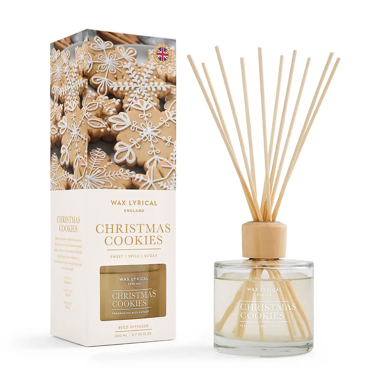 WAX LYRICAL Christmas Cookies Gingerbread Scented Reed Diffuser 200ml