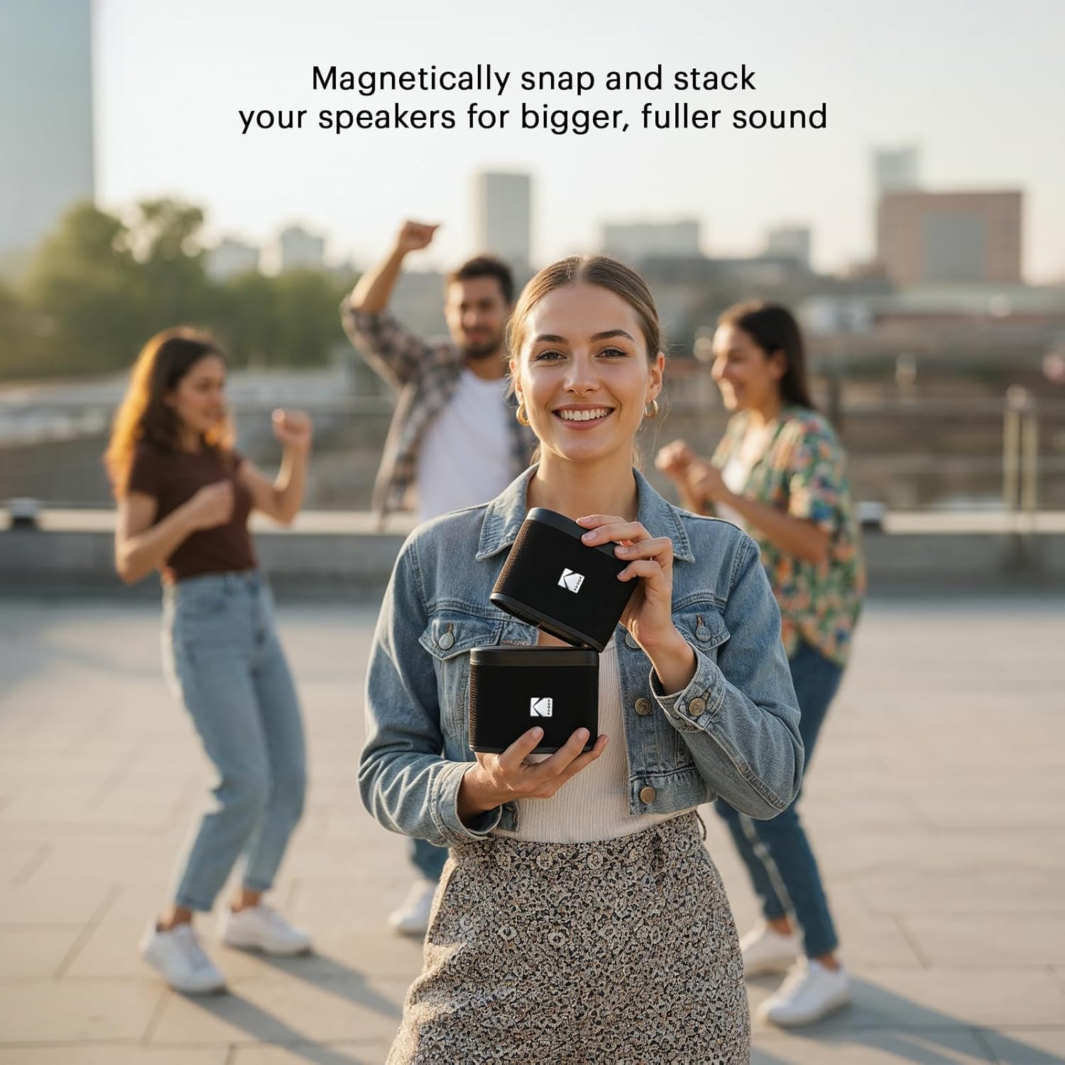 KODAK SOUNDBRIX Magnetic Splittable Bluetooth Speaker Water Resistant Durable & Portable Speaker 5H of Play USB C Wireless Connect Upto 100 Speakers Home Party Travel Speaker Christmas Gifting - Image 5