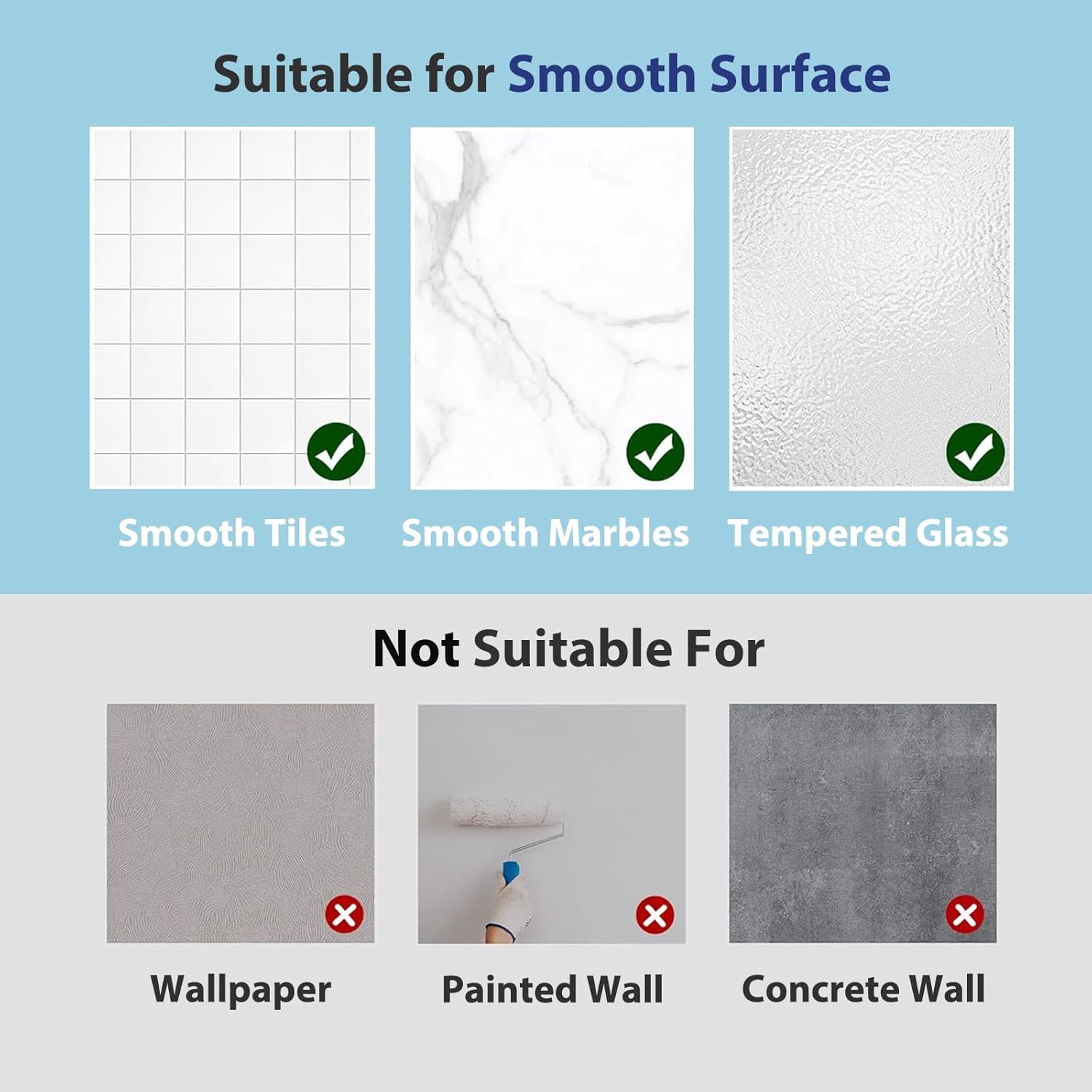 2 Pack Acrylic Shower Shelves, Clear Bathroom Tray with Hooks, Adhesive Wall Mount Shower Caddy Organizer for Bathroom Kitchen Storage - Image 8