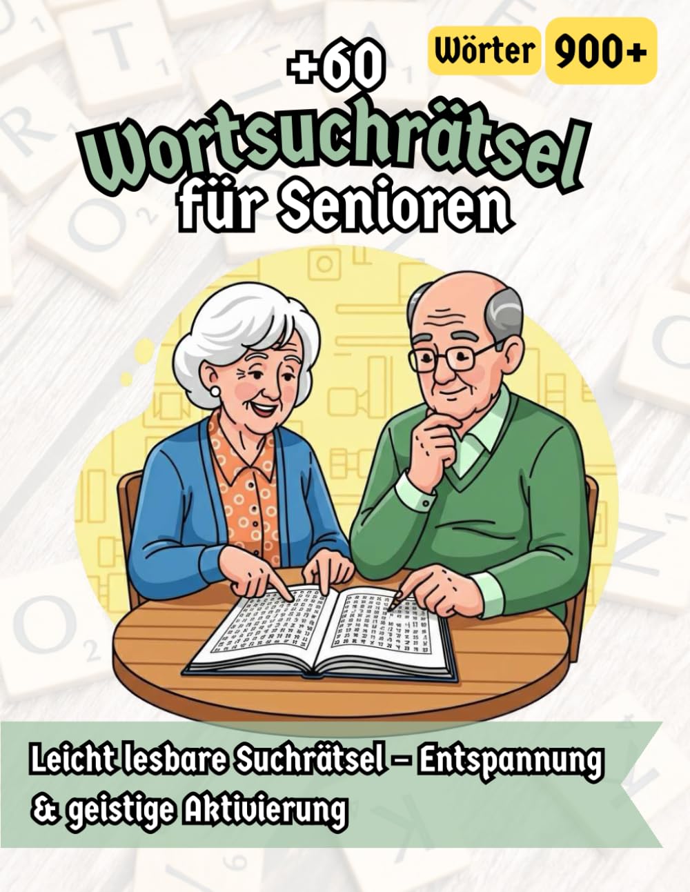 Wortsuchrätsel für Senioren 60+: Leicht lesbare Suchrätsel zur geistigen Aktivierung – entspannender Rätselspaß mit großen Buchstaben für ruhige Stunden ohne Stress