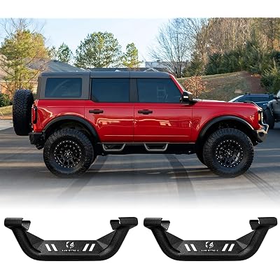 Bronco 4 Door Add on OEM Rock Rail Replace for Running Boards Side Steps Non-Slip Rust Prevention Compatible with 2021 2022 2023 2024 2025 2026 Bronco