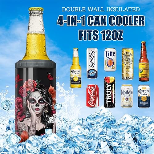 Vista 135 de SANDJEST Mechanics - Vaso Machanic para papá, caja de herramientas 4 en 1, vaso de 12 onzas, enfriador de latas de acero inoxidable delgado, regalo