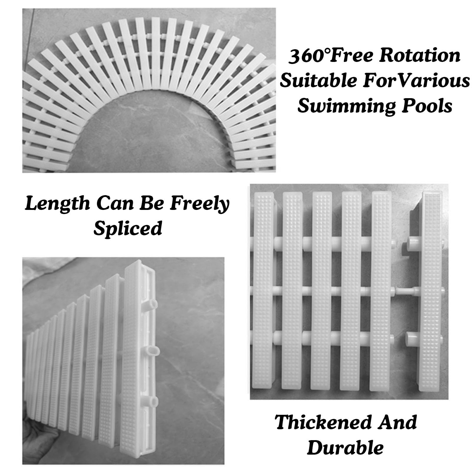Generico Griglia di Scarico per Piscina - 15 Pezzi da 18 cm per drenaggio, Ideale per Bordi Piscina, recinzioni da Giardino e passerelle - Resistente e Facile da installare