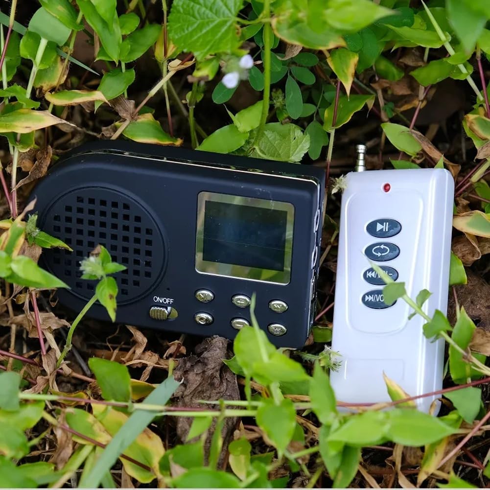 Llamador de Pájaros con Altavoz para Exteriores, Reproductor MP3 Digital, Sonido de de Granja, Control Remoto, Enchufe UE.