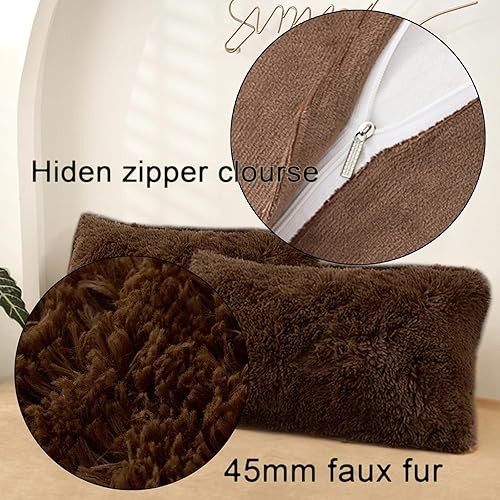 Miniatura 4 de MorroMorn Fundas de almohada decorativas, paquete de 2 fundas de almohada de piel sintética tamaño estándar, fundas de almohada de lujo con cierre