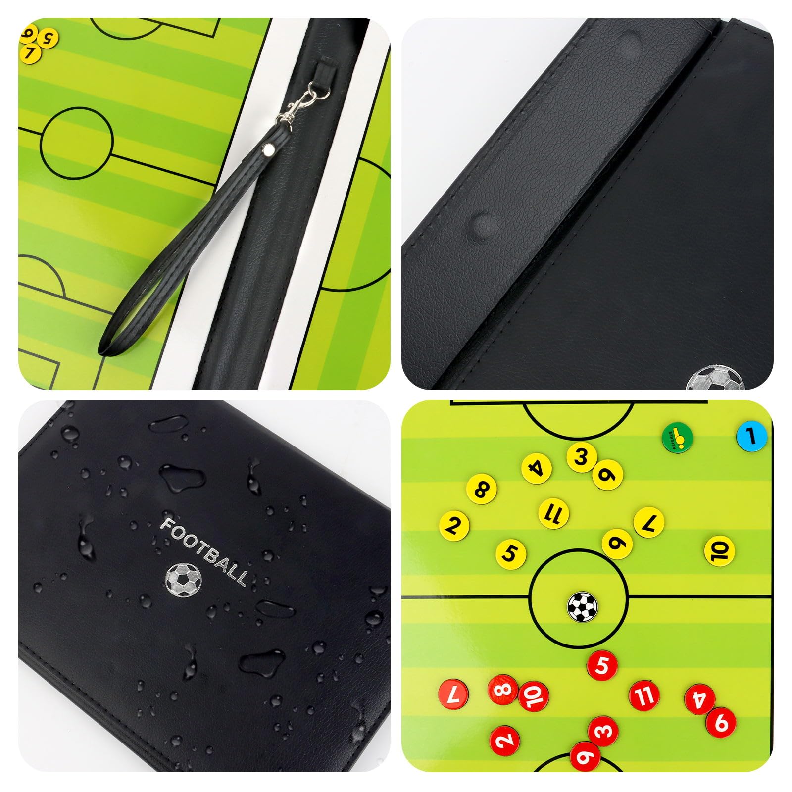 KEWUZY Coaches Lavagna Tattica, Calcio Allenatore di Board, Lavagna Tattica Calcio, con Matite e Magneti, per Insegnare e Formazione di Calcio