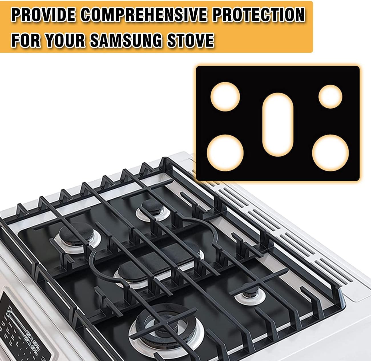 Stove Covers for Samsung Gas Range, LIMSTDIC Gas Stove Burner Protectors, Reusable Non-Stick Washable Stove Top Heat Resistant Pad Compatible for Samsung Stove (0.4 mm Thick) : Appliances