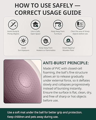 Miniatura 2 de Trideer Pelota de Ejercicio de Yoga, Silla de Oficina y Bola de Equilibrio, Bola de Estabilidad para Pilates, Terapia Física, Entrenamiento del