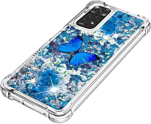 Miniatura 4 de Funda para Redmi Note 11S, funda para Redmi Note 11 4G, efecto arenas movedizas con cristal brillante TPU parachoques con cuatro esquinas contra
