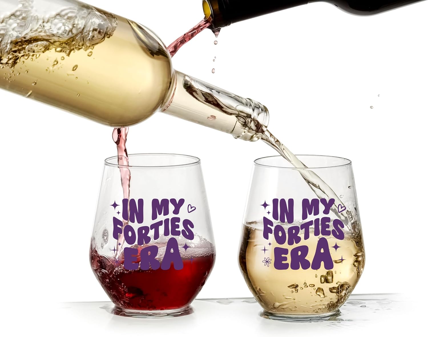 40th Birthday Gifts For Women Friends - In My 40s Era Wine Glass | In My Forties Birthday Decorations | 40 Year Old Gifts For Her, Women, Sister, Mom, Daughter, Best Friend | Wine Tumbler - 15 Oz - Image 4