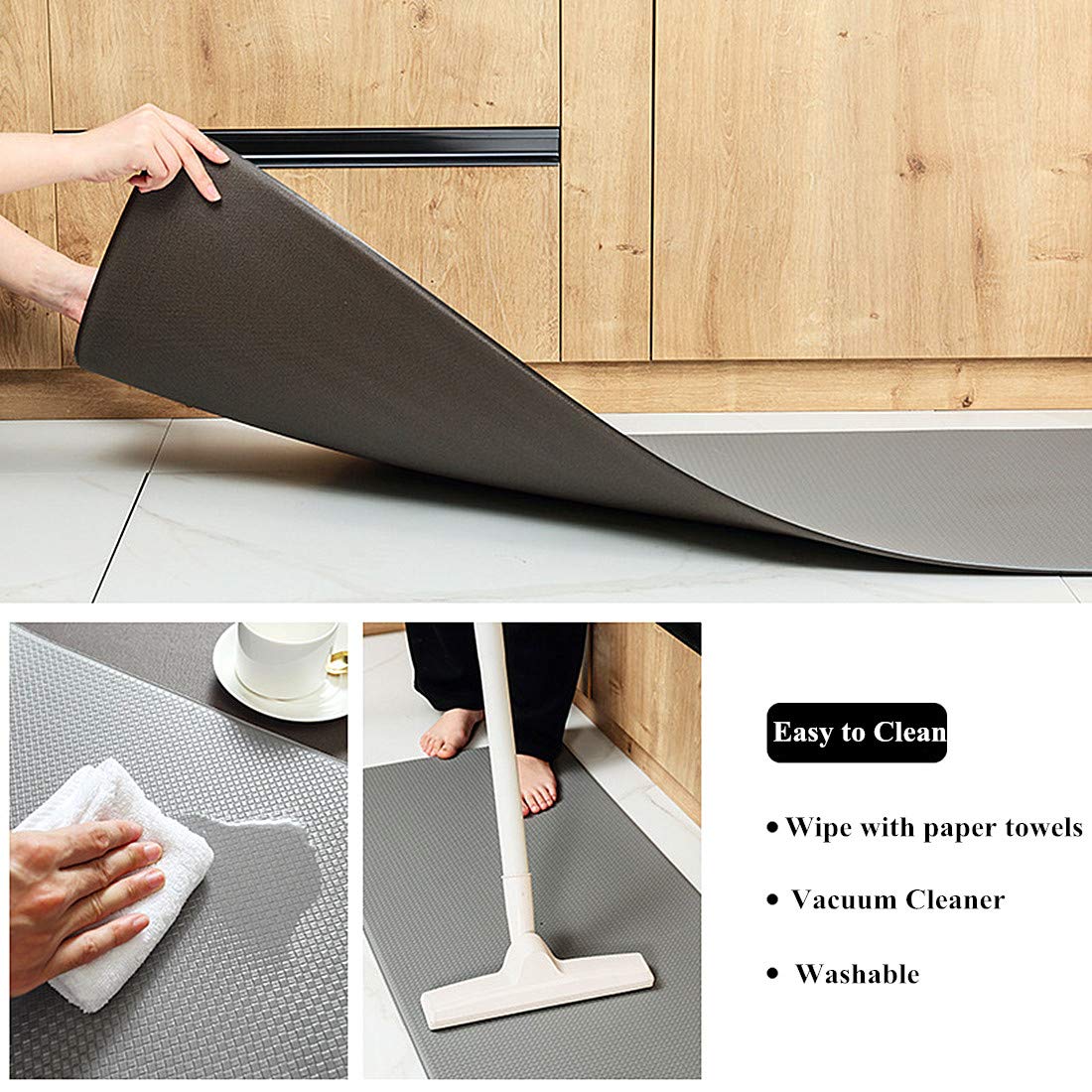Tapis de cuisine anti-fatigue antidérapant pour bureau et maison 45 x 150 cm