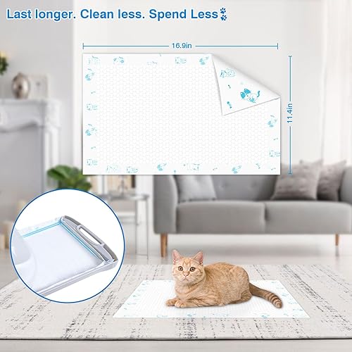 Miniatura 6 de Almohadillas de arena para gatos absorbentes superiores, 50 unidades, repuesto genérico compatible con el sistema de arena Tidy Cat Breeze de 16.9 x