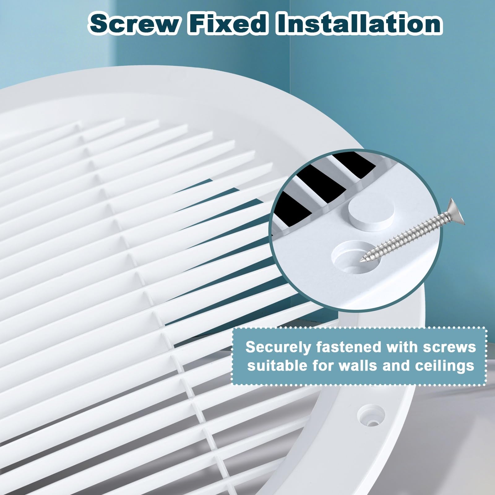 Copertura per Bocchetta di Ventilazione Rotonda, Griglia di Ventilazione in Plastica per Interni Ed Esterni, per Pareti O Soffitto(16"/400mm)