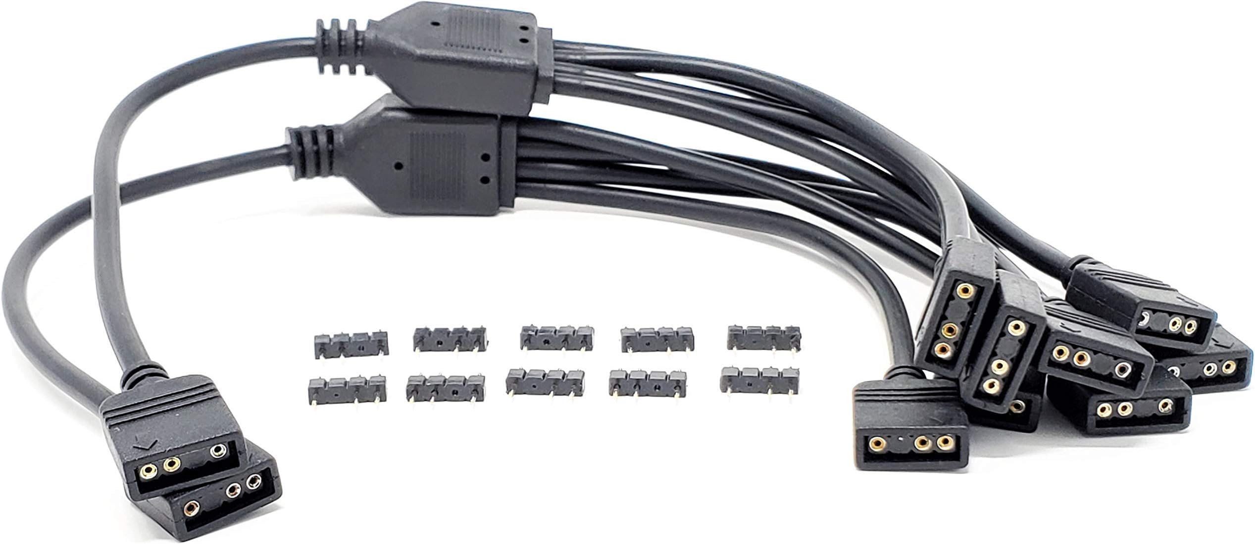 Addressable RGB 1 to 4 Splitter Cable - 50cm/ 2 Pack, Model: F04-04ARGB50-2P