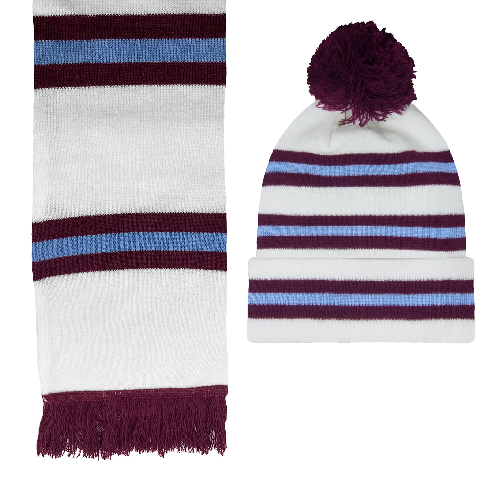 fan originals Burnley Hat & Scarf Set Retro Football Gift White