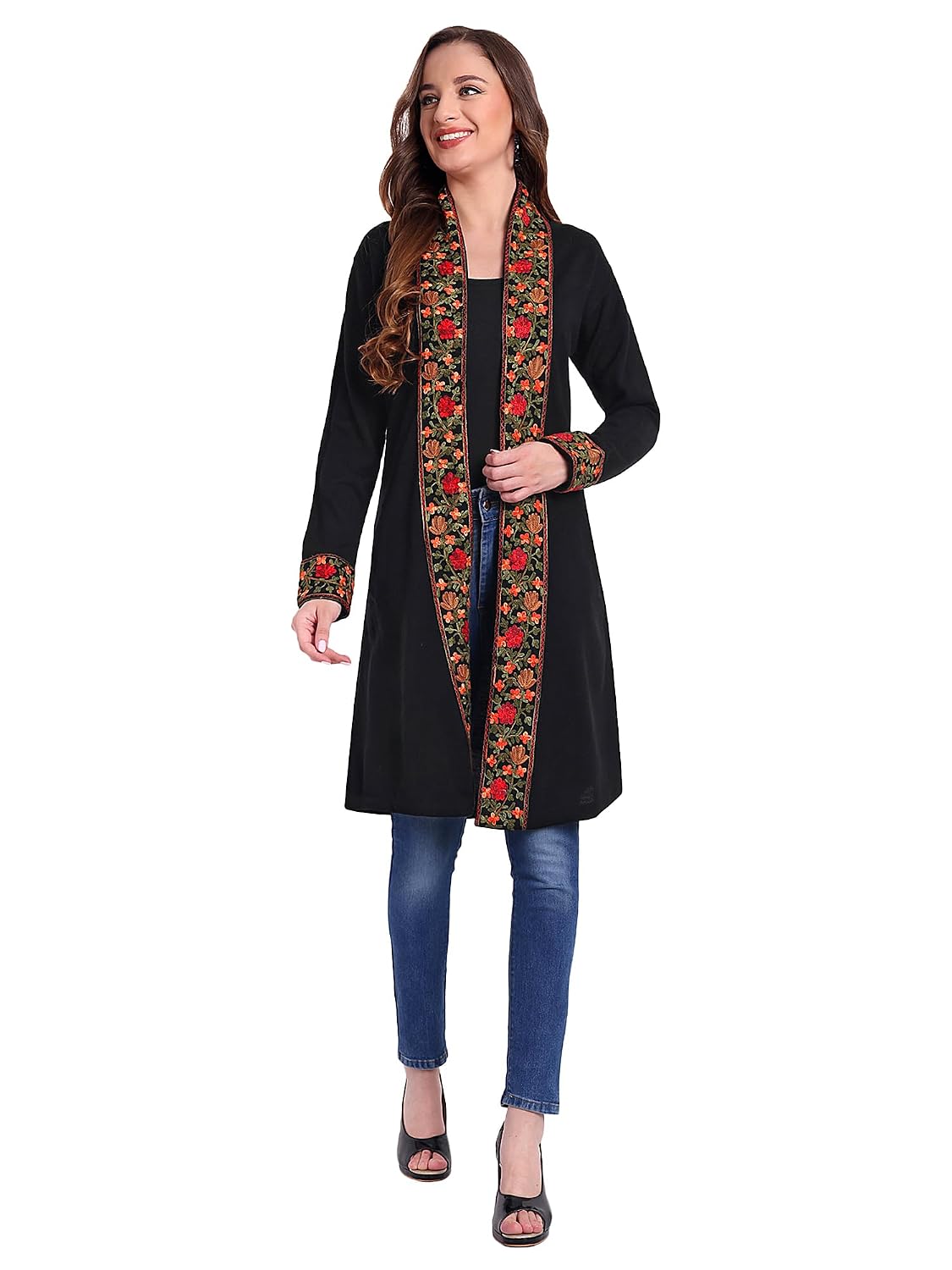 HAUTEMODA Women's Woollen Embroidered Front Open Shrug, Maroon - Review, Price and Buying Guide