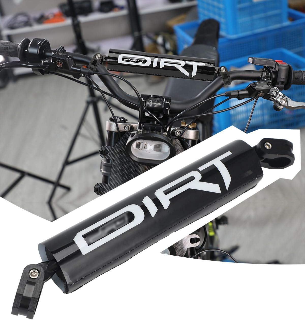 Dirt Bike Handlebar Crossbar + Pad for Tutti Soleil01, Sur Ron And Most Dirt Bikes, Electric Dirt Bikes, ATVs, BLACK