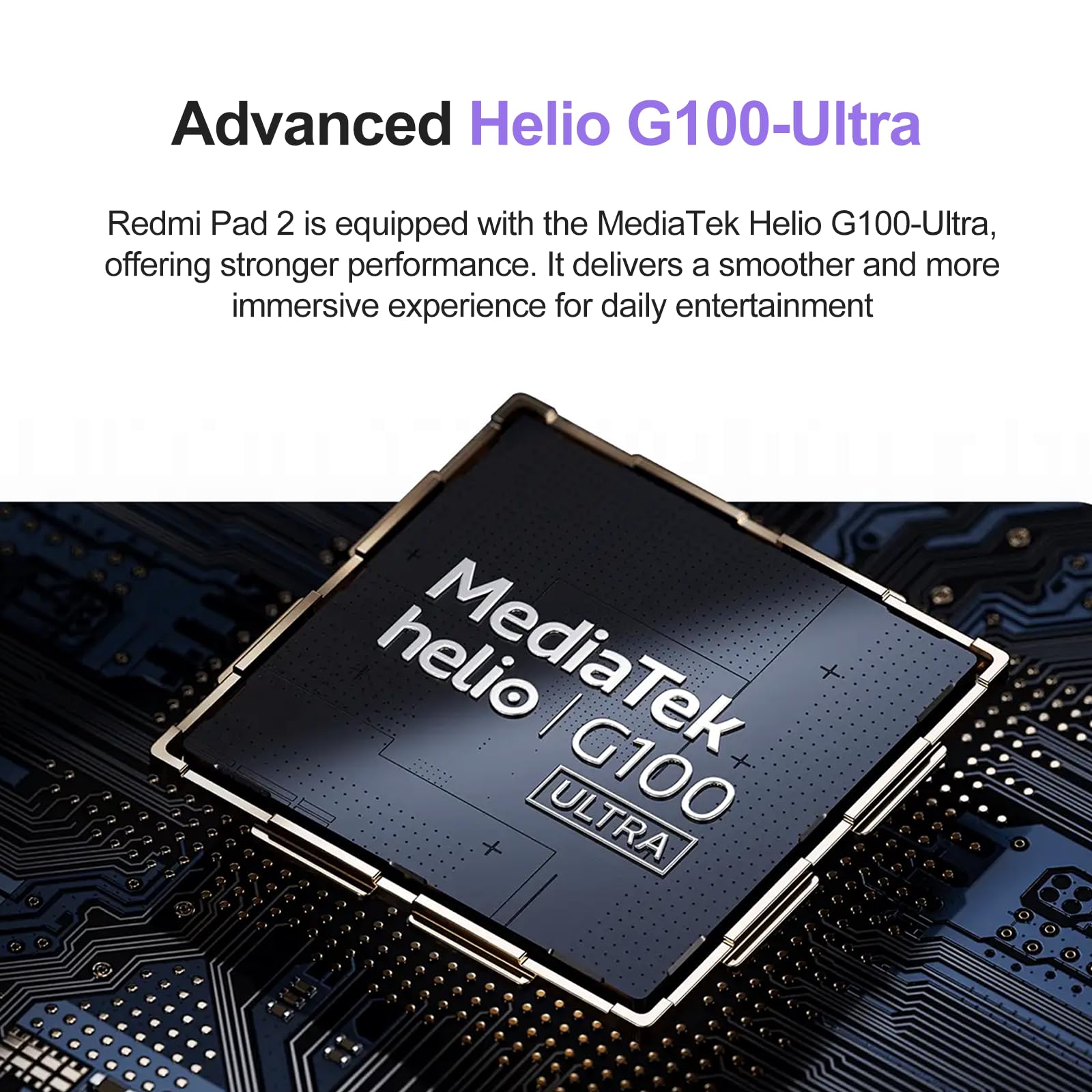 XIAOMI Redmi Pad 2-11" Android Tablet (2.5K-Auflösung, 90 Hz), 4+128GB Interner Speicher, MediaTek Helio G100 Ultra, 9000 mAh Akku, Dolby Atmos Quad-Lautsprecher mit schwarzer Schutzhülle inklusive