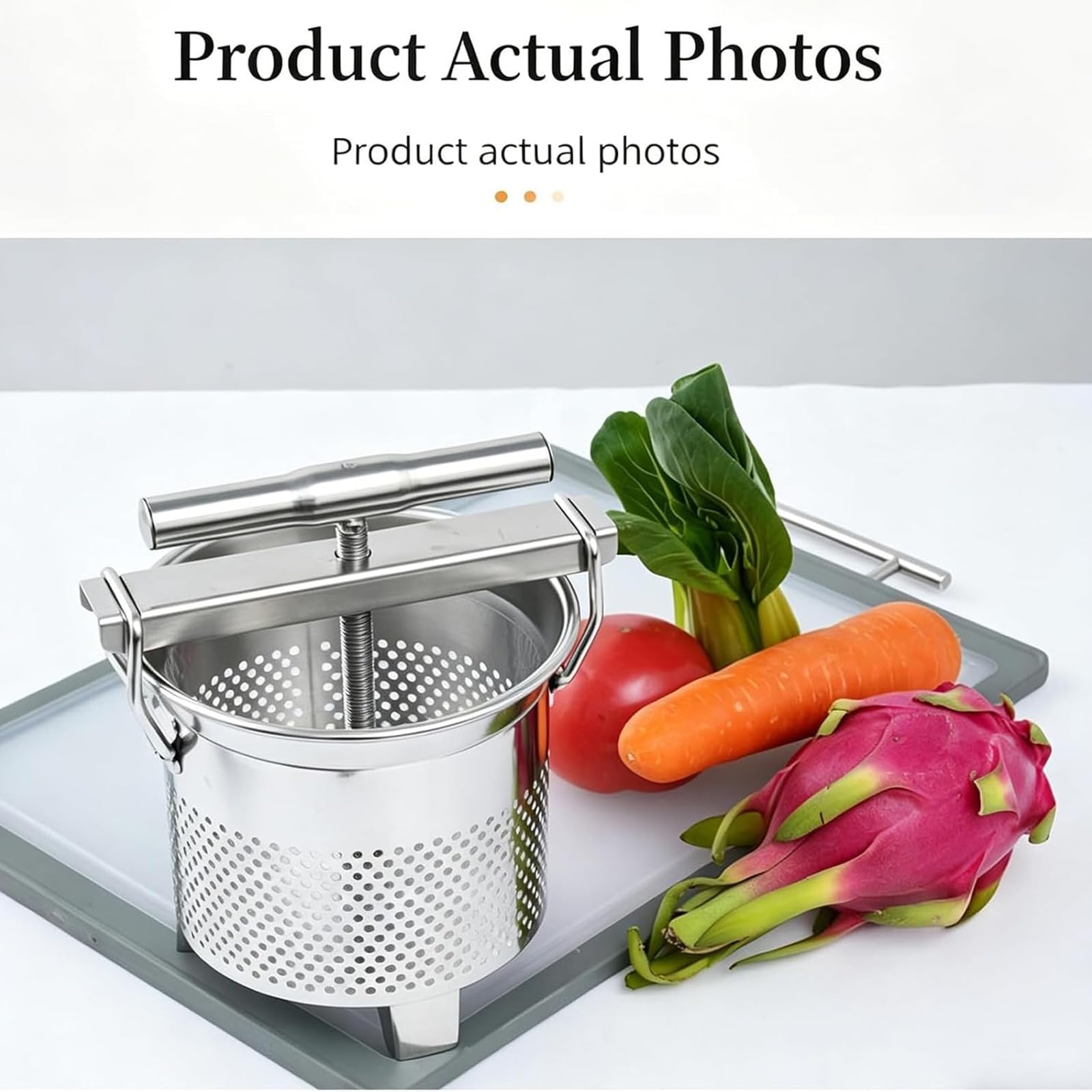 Estrattore Manuale di Miele a Pressa, Pressa per Miele E Cera D'api in Acciaio Inox da 1,8 L, Pori Filtranti Uniformi, Gambe di Supporto, per Verdure, Yogurt E Separazione di Grassi, Cera D'api