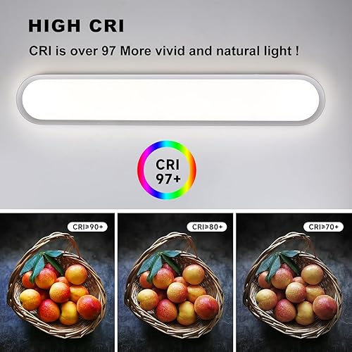 Miniatura 4 de Lámpara de techo LED de metal regulable de 47.1 pulgadas, delgada, con borde iluminado, lámparas de techo lineales de espectro completo de 65 W,