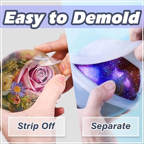 Miniatura 4 de Molde de silicona de esfera para resina epoxi, fabricación de joyas, cera de vela, jabón casero, bomba de baño, una sola pieza de 2.4 pulgadas