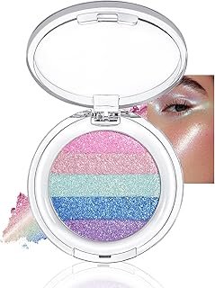 Maquillaje de sombra de ojos con purpurina az...