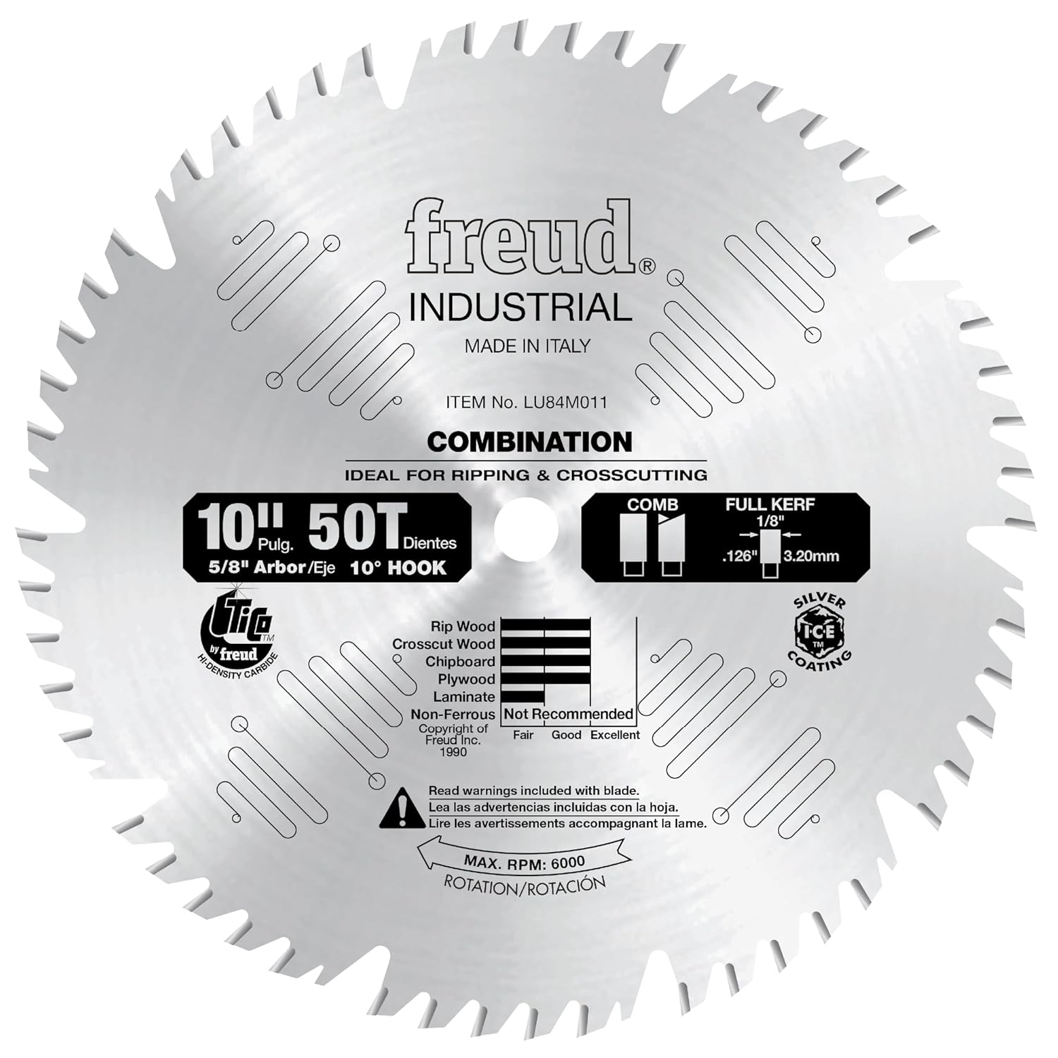 Freud LU84M011: 10" Combination Blade