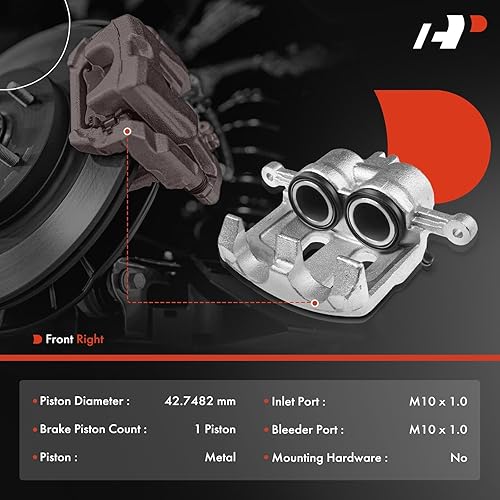 Miniatura 2 de A-Premium Conjunto de pinza de freno de disco sin soporte compatible con modelos Nissan - D21 1987-1994, NP300 2010-2013, Pathfinder 1989-1995,